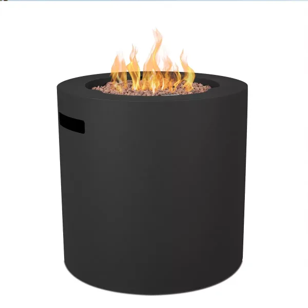24" Round Steel Propane Fire Pit Table