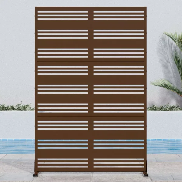 Outdoor Metal Privacy Screen Garden Fence Stripe Pattern Wall Applique