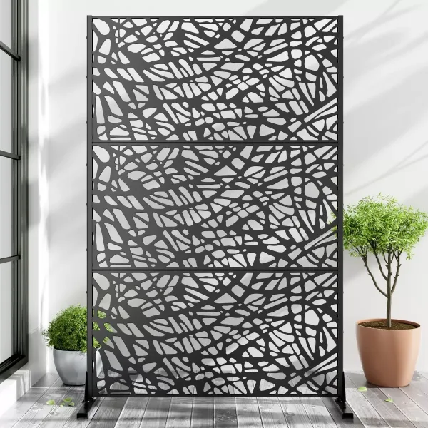 Outdoor Metal Privacy Screen Garden Fence in Web Pattern