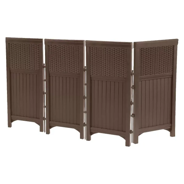 44" Resin Wicker Screen Enclosure Java Brown - Suncast: Powder-Coated, Weatherproof, No Assembly Required