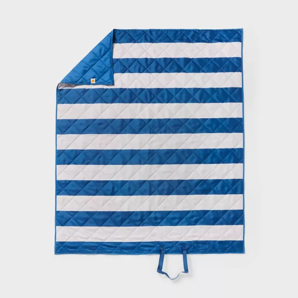 Navy Striped Picnic Blanket