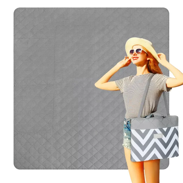 Outdoor Portable Picnic Blanket with Shoulder Strap, 50”x 60” Camping Blanket, Beach Picnic Blankets, Lightweight for Summer Camping