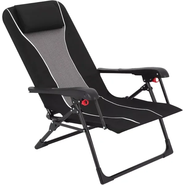 Folding Chaise Lounge Chair,Folding Beach Chair for Adults Adjustable Back Portable Outdoor Camping