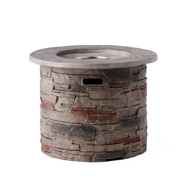Hoonah Stone Circular Fire Pit - Gray